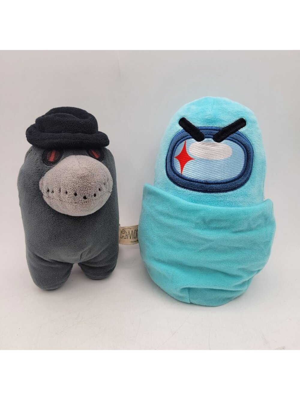 Toikido Among Us Crewmate Plush Lot - Black Plague & Cyan Blue Egg Transforming